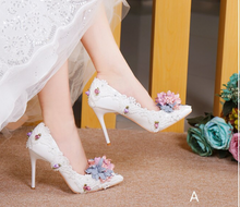 Load image into Gallery viewer, Limited Edition - Luxury Lace Shoe Set - Many colours & Sizes (Shoe + Clutch) Wedding