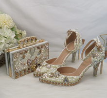 Load image into Gallery viewer, Limited Edition - Luxury Lace Shoe Set - Many colours & Sizes (Shoe + Clutch) Wedding