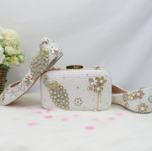 Load image into Gallery viewer, Limited Edition - Luxury Lace Shoe Set - Flat & Heels - Many colours & Sizes (Shoe + Clutch) Wedding