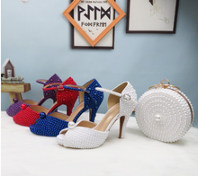 Load image into Gallery viewer, Limited Edition - Luxury Lace Shoe Set - Many colours & Sizes (Shoe + Clutch) Wedding