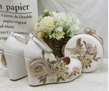 Load image into Gallery viewer, Limited Edition - Luxury Lace Shoe Set - Many Colours & Sizes (Shoe + Clutch)
