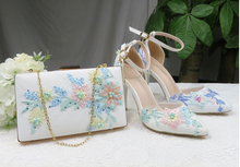 Load image into Gallery viewer, Limited Edition - Luxury Lace Shoe Set - Many Colours & Sizes (Shoe + Clutch)