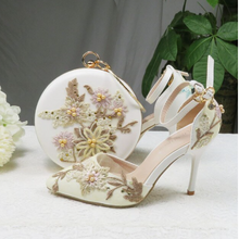 Load image into Gallery viewer, Limited Edition - Luxury Lace Shoe Set - Many Colours & Sizes (Shoe + Clutch)