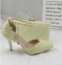 Load image into Gallery viewer, Limited Edition - Luxury Lace Shoe Set - Many colours & Sizes (Shoe + Clutch)
