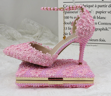 Load image into Gallery viewer, Limited Edition - Luxury Lace Shoe Set - Many colours & Sizes (Shoe + Clutch)