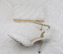 Load image into Gallery viewer, Limited Edition - Luxury Lace Shoe Set - Many colours & Sizes (Shoe + Clutch)
