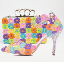 Load image into Gallery viewer, Limited Edition - Luxury Lace Shoe Set - Many Styles/Colours & Sizes (Shoe + Clutch) Wedding