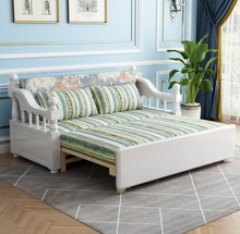 Load image into Gallery viewer, "Arna Royal Collection" Solid Wood Foldout Couch - Storage - Many Colours