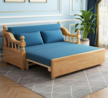 Load image into Gallery viewer, "Arna Royal Collection" Solid Wood Foldout Couch - Storage - Many Colours