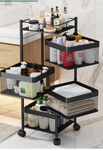 Load image into Gallery viewer, Versatile Storage Set on Casters - Multi-layer Baskets Kitchen/Bedroom/Bathroom/Sewing Room/Toys
