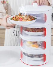Load image into Gallery viewer, 5 Piece Storage Set - Transparent Stackable Food Insulation Cover Dust/Fly Proof Portable
