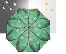 Load image into Gallery viewer, "Arna's Luxury Umbrella Collection - Green Leaf (Beautiful Gift)
