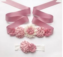 Load image into Gallery viewer, Arna's Royal Collection - Flower Belt & Head Piece (Children) Bridal