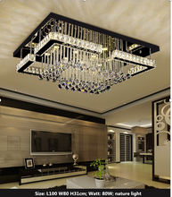 Load image into Gallery viewer, "Arna's Luxury Collection" Chandelier K9 Crystal LED Ceiling Chandelier - L120cm x W80 + 92W