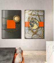Load image into Gallery viewer, Arna's Luxury Painting Collection - Nordic Abstract Golden Canvas Paintings - Many Styles