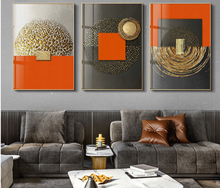 Load image into Gallery viewer, Arna's Luxury Painting Collection - Nordic Abstract Golden Canvas Paintings - Many Styles