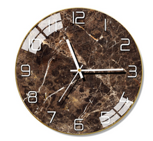 Load image into Gallery viewer, Deluxe "Arna Royal Clock Collection" Marble Glass Wall Clock - Many Colours