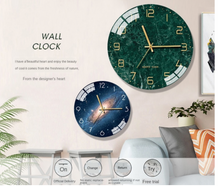 Load image into Gallery viewer, Deluxe "Arna Royal Clock Collection" Marble Glass Wall Clock - Many Colours