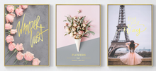 Load image into Gallery viewer, Arna's Luxury Painting Collection - Nordic Pink Flower Graphics Painting