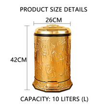 Load image into Gallery viewer, "Arna Royal Vintage Collection" Luxury Pedal Golden Range 10L Trash Rubbish Bin