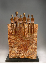 Load image into Gallery viewer, Arna's Luxury Painting Collection - Abstract Metal Figure Statue Modern Man Sculpture