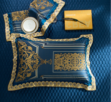 Load image into Gallery viewer, "Arna Lisa" Royal Collection - Luxury Blue High Precision Jacquard Egyptian Cotton - Queen 9 Piece
