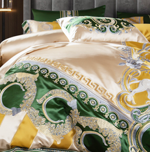 Load image into Gallery viewer, "Arna Lisa" Royal Collection - Luxury Vintage Brocade Jacquard Egyptian Cotton Lion Embroidered - Queen 12 Piece