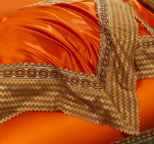 Load image into Gallery viewer, "Arna Lisa" Royal Collection - Luxury Golden Satin Egyptian Cotton Silky Soft Bedding Set - King 10 Piece