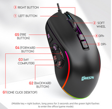 Load image into Gallery viewer, Gaming Mouse Wired 10 Button Adjustable RGB