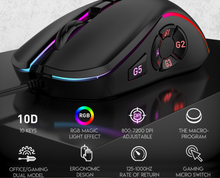 Load image into Gallery viewer, Gaming Mouse Wired 10 Button Adjustable RGB