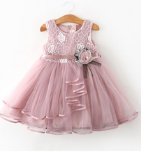 Load image into Gallery viewer, "Arna" Royal Gown Collection - Little Girl Flower Party Lace Tutu Dress Baby Kids Sleevess Dresses Clothes Summer Children Wedding Birthday
