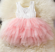 Load image into Gallery viewer, "Arna" Royal Gown Collection - Girls Princess Dress Tutu Baptism Newborn Infant Girl Party Dress
