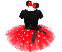 Load image into Gallery viewer, "Arna" Royal Gown Collection - Polka Dot Toddler Dress Halloween Costume Baby Girl Christmas Party Dress
