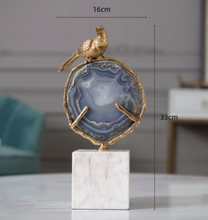 Load image into Gallery viewer, "Arna Collection" Luxury -Natural Agate Marble Bird Figurine Creativity Ornaments Desk Bookcase Natural Material Crafts Living Room Decoration
