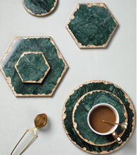 Load image into Gallery viewer, "Arna Lisa" 3 Piece Plate Set - Natural Marble Plates Creativity Gold Inlay Display Trays

