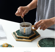 Load image into Gallery viewer, "Arna Lisa" 3 Piece Plate Set - Natural Marble Plates Creativity Gold Inlay Display Trays
