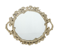 Load image into Gallery viewer, "Arna Collection" Gold Tray's - Nordic Ginkgo Leaf Mirror Display Tray
