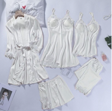Load image into Gallery viewer, "Arna" Collection - Quality Lace 5 Piece Satin Sleepwear
