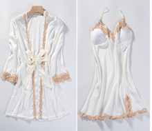 Load image into Gallery viewer, "Arna" Collection - Quality Lace 5 Piece Satin Sleepwear
