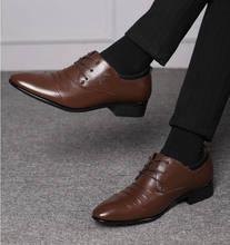 Load image into Gallery viewer, British Slip On Split Leather Pointed Toe Shoes Business Wedding Formal Shoes - Many Colours &amp; Sizes
