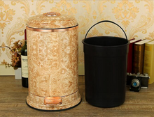 Load image into Gallery viewer, "Arna Royal Vintage Collection"  Luxury Pedal Golden Range 10L Trash Rubbish Bin
