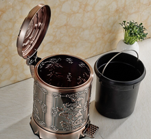 Load image into Gallery viewer, "Arna Royal Vintage Collection"  European Luxury Bronze Stainless Steel Trash Rubbish Bin
