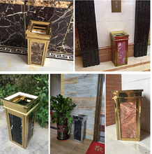 Load image into Gallery viewer, Arna Royal Vintage Collection"  Luxury Golden Outside/Inside Large Trash Rubbish Bin - Home or Business
