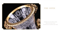 Load image into Gallery viewer, "Arna Lisa" Luxury Vintage Finest Collection - Crystal Golden Boys Copper Brass Vase
