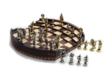 Load image into Gallery viewer, "Arna Lisa" Luxury Vintage Finest Collection - Handmade Walnut Wood 3D Big Size Chess Arena - Luxury Zinc Figures
