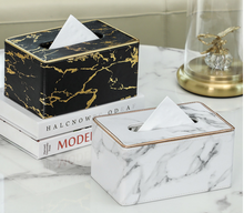 Load image into Gallery viewer, "Arna Lisa" Collection - Leather Tissue Box - Unique Stunning Marble Design
