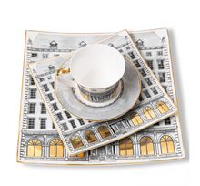 Load image into Gallery viewer, "Arna Lisa" Royal Collection - Luxury 24 Piece Bone China Dinnerware for 6 Gold/Silver
