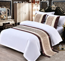Load image into Gallery viewer, "Arna Royal LUXURY Collection" Hotel Quality Bed Runner/Scarf &amp; 2 Cushion Covers - Many Colours
