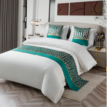 Load image into Gallery viewer, "Arna Royal LUXURY Collection" Hotel Quality Bed Runner/Scarf &amp; 2 Cushion Covers - Many Colours
