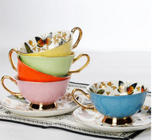 Load image into Gallery viewer, "Arna Lisa" Royal Collection - Luxury Britsh Bone China 6 Cups &amp; Saucers - Many Designs
